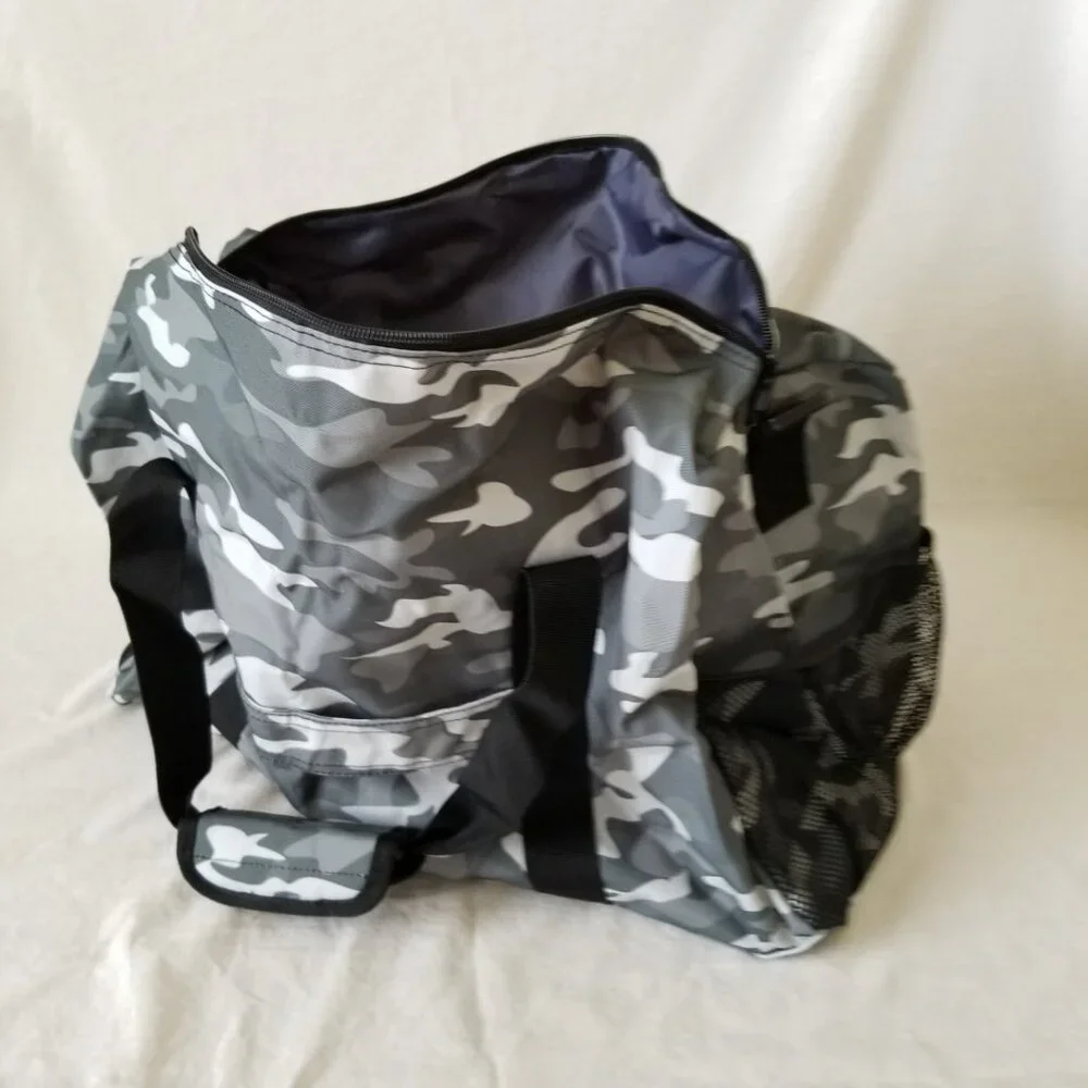 NEW! Lightweight Duffel Tote with Camo Design, Shoe Storage & Shoulder Strap